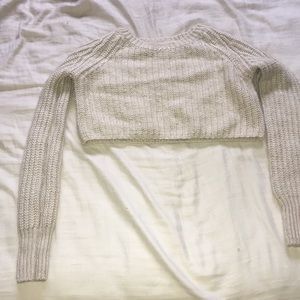 Cream colored crop knit sweater